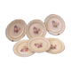 Ensemble de six assiettes vintages faïence de Gien modèle fleuri