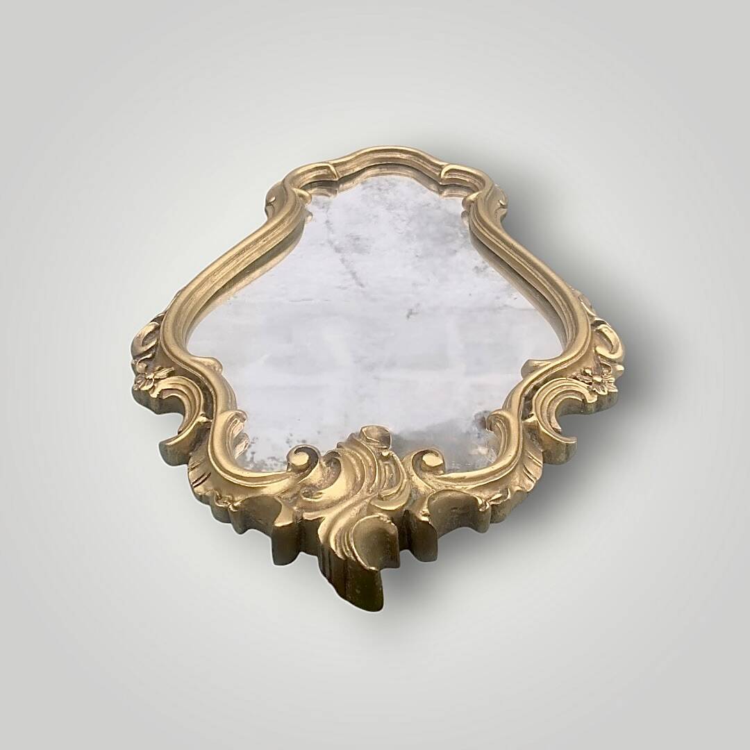 Antique Rococo style gilded resin wall mirror