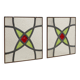 Art Deco Geometric Stained Glass Window 25x25cm