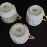 Emile Bourgeois Paris porcelain tea cups large deposit E. Bourgeois 1900