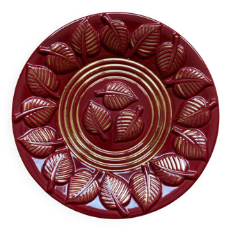 Fruit bowl - Saint Clément burgundy and gold dish