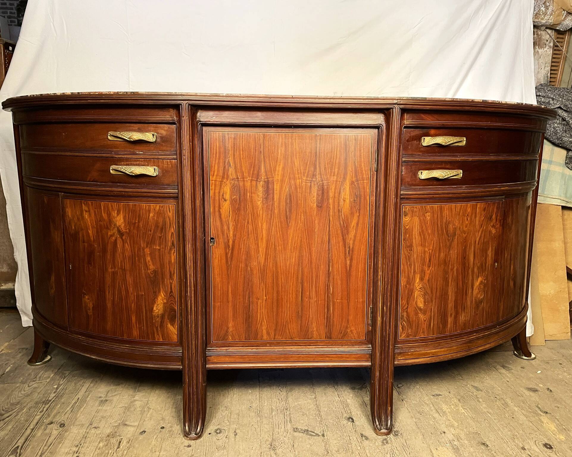 Maurice dufrene large curved sideboard exhibited at the 1911 art nouveau salon