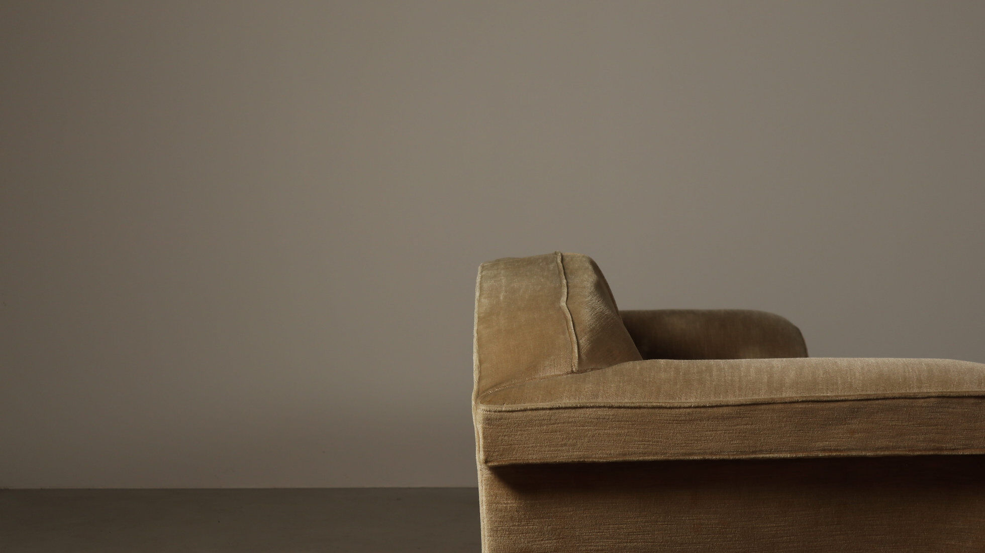 Art Deco three-seat sofa in original velvet, Belgium circa 1930