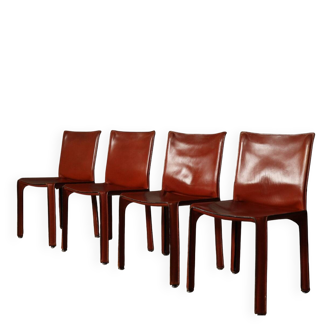 Set of four Cab 412 dining chairs by Mario Bellini for Cassina, 1977