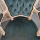 Louis XV armchair in old blue velvet