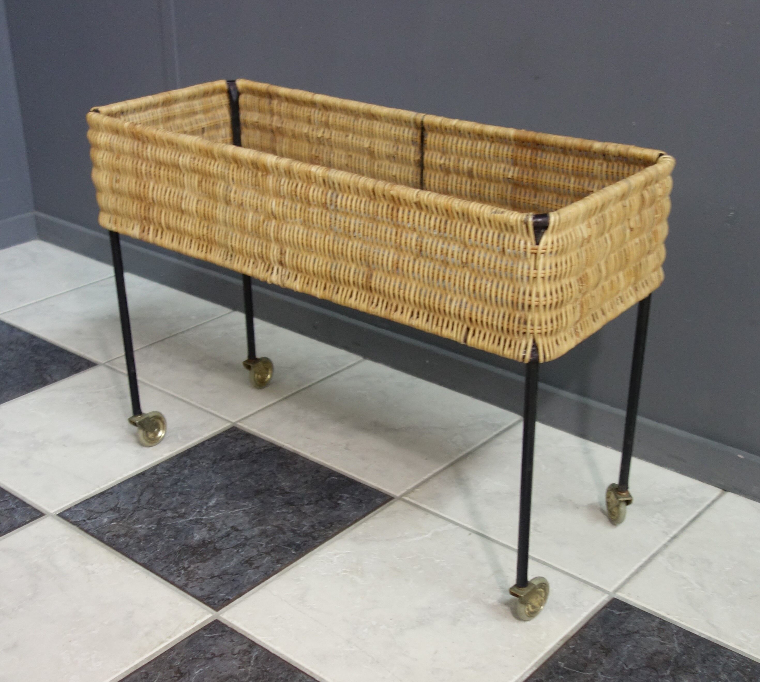 Wicker plant / flower stand 1960s