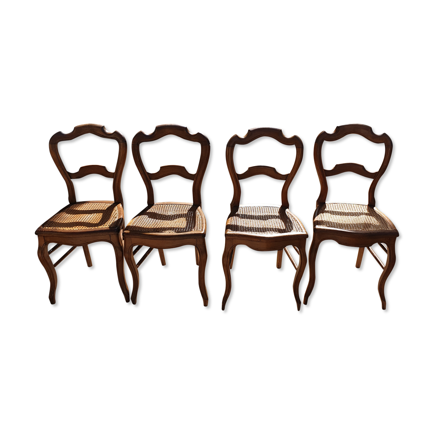 4 chairs Louis Philippe canné