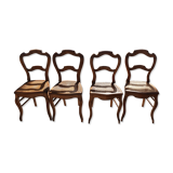 4 chairs Louis Philippe canné
