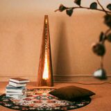 Handmade Mid-Century Modern Light ZENITH Solid Wood Sculptural Floor lamp