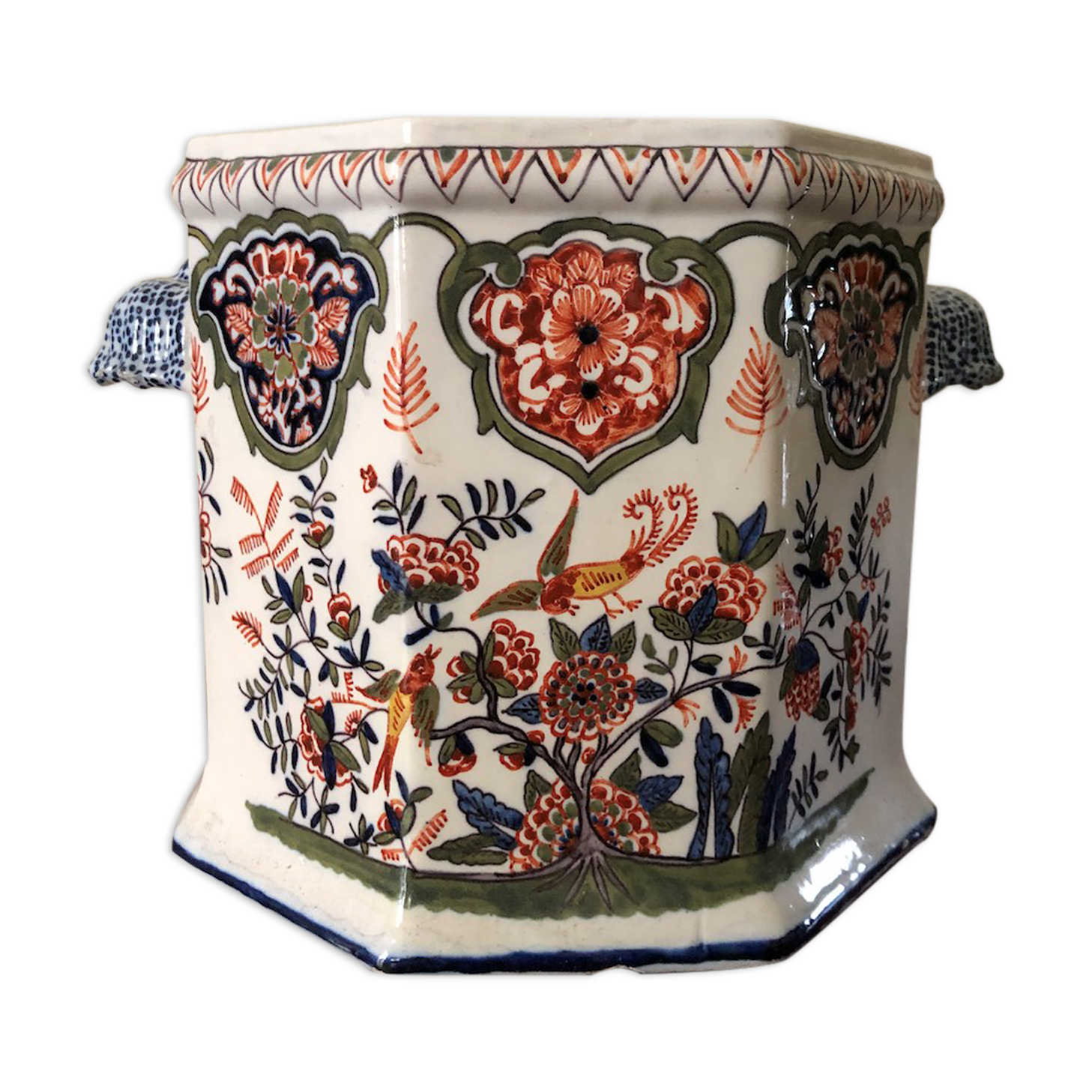 Potenware cover Desvres Rouen pattern