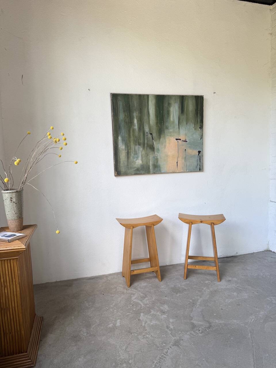 Toile abstraite nymphéas signée JP Perron, XXème