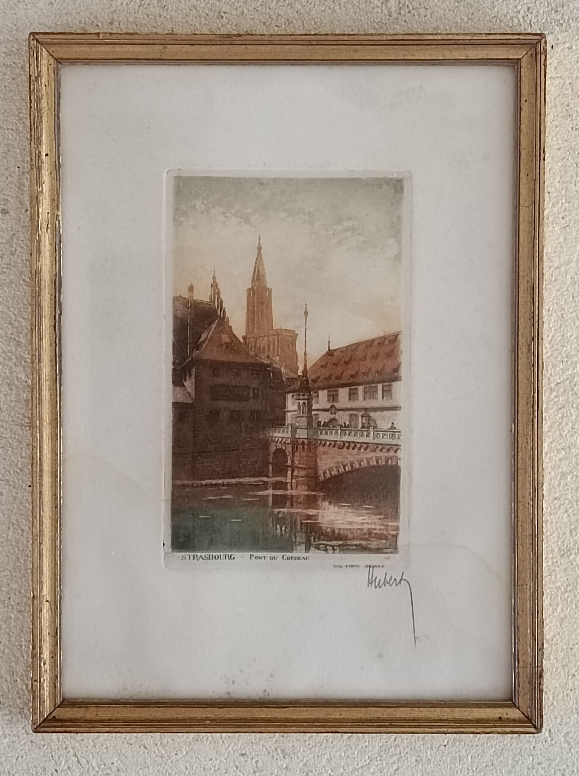 Framed print, Strasbourg Pont du corbeau