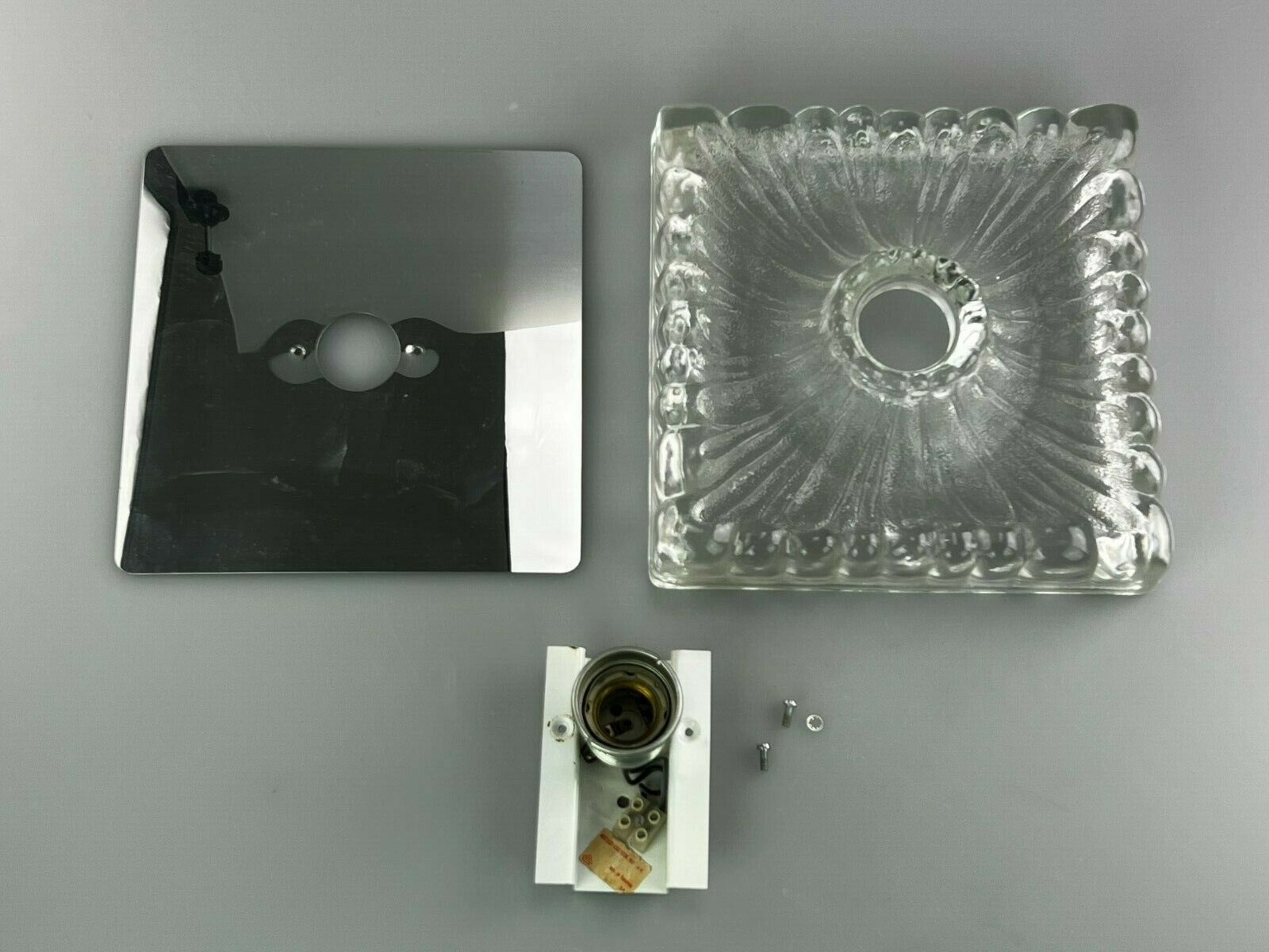 60s 70s lamp light wall lamp Hustadt Leuchten ice glass space age design 60s