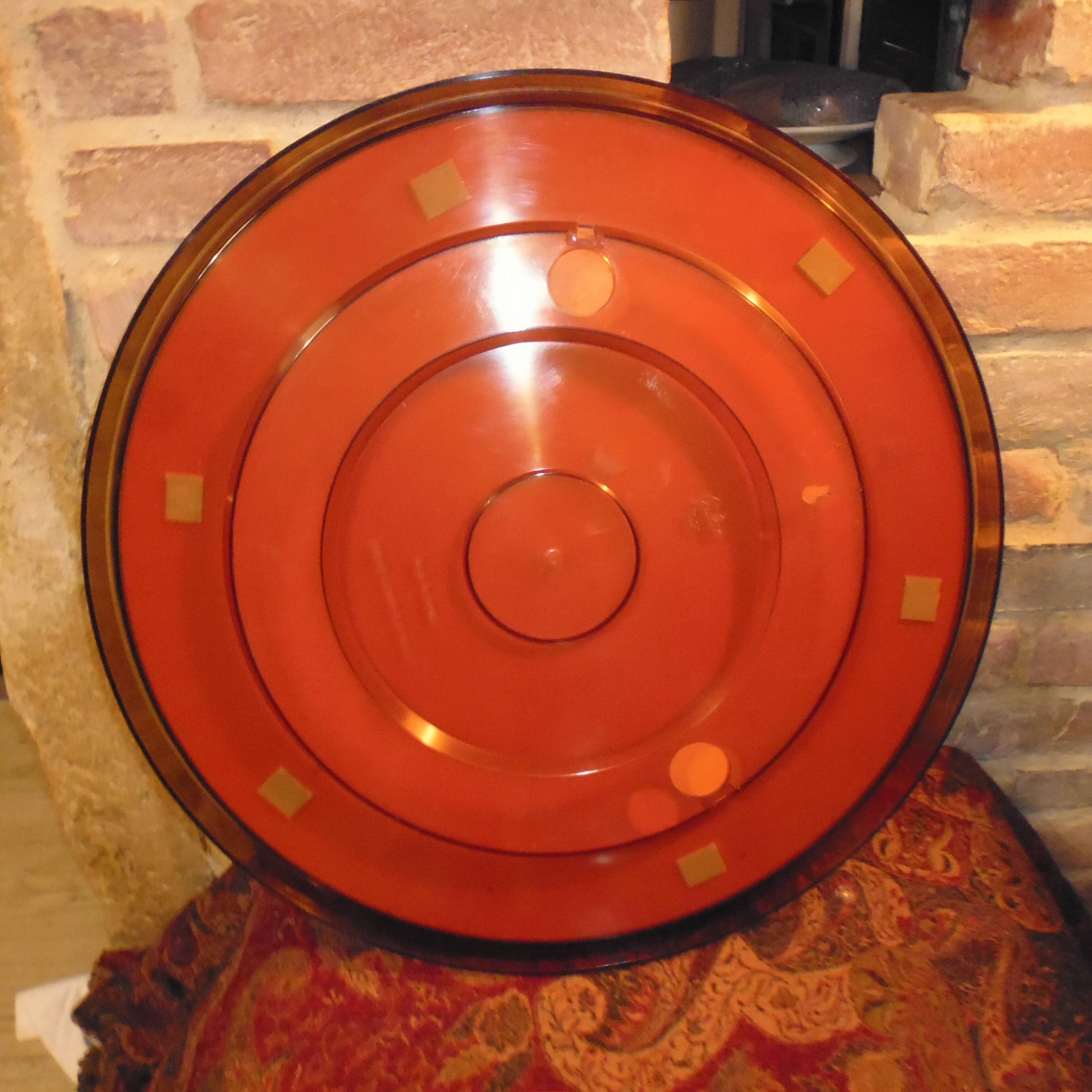 Vintage Smoked Gilac Round Mirror - 51 cm