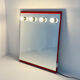 Mirror with integrated red bulbs by Makio Hasuike for Gedy, 1970