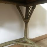 Desk, rattan and vintage wicker