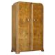 Double Art Deco wardrobe circa 1930 in satin walnut.