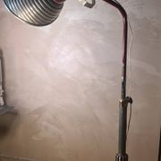 lampadaire 1940  rarestyle projecteur pieds sur roulettes  alu masif    180x110x70