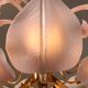 Lys rose, spectaculaire lustre de Murano par Franco Luce, 1970