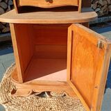 Art Deco bedside table in raw wood