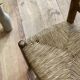 Pair of rustic-style vintage straw wood brutalist chairs