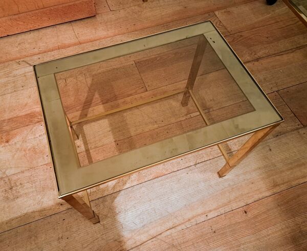 3 tables gigogne en laiton doré