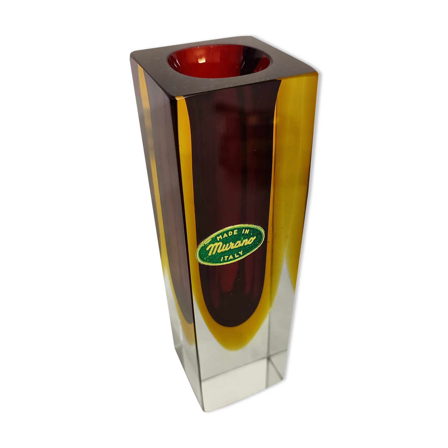 Violet vase "Sommerso" of Murano glass. Italy 1960s.