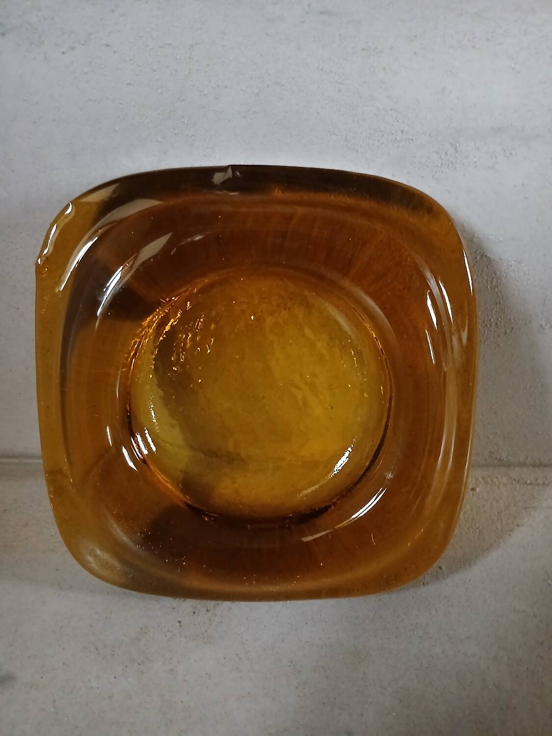 Vintage amber glass ashtray