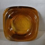 Vintage amber glass ashtray