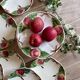 Antique barbotine service with Choisy le Roi apple decorations