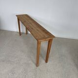 Fine console, side table or school table in wood with spindle legs 160 cm - Vintage retro