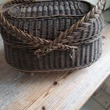 Black wicker market basket