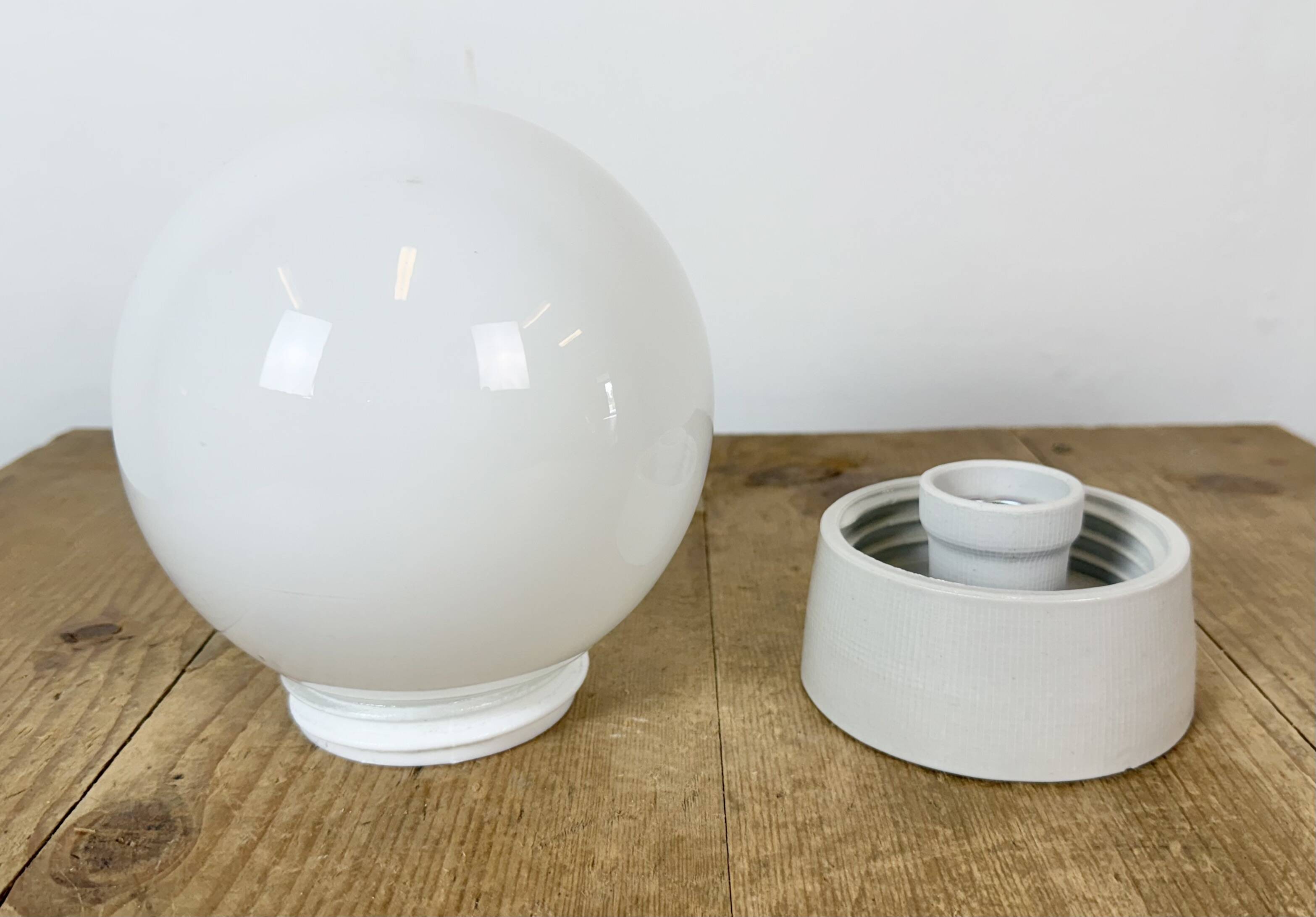 Vintage White Porcelain Ceiling Light, 1970s
