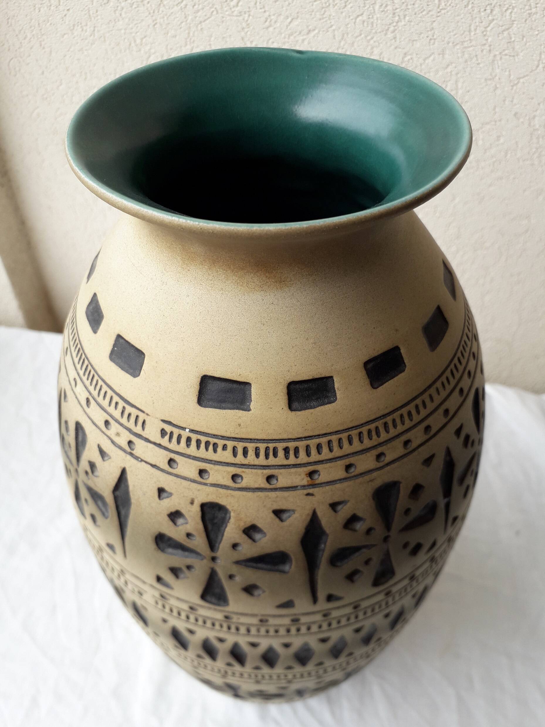 Vase céramique beige