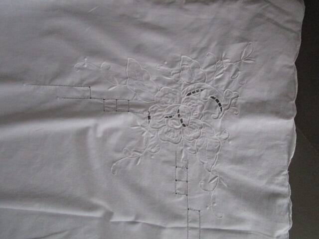 Old embroidered tablecloth 245x160cm