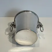 Silver-plated champagne bucket Orfèvrerie Saint-Médard. Handles in the shape of heads.