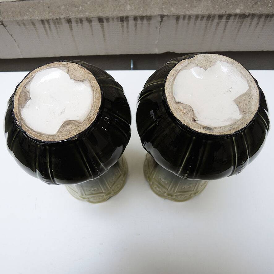 2 antique Art Nouveau ceramic vases by Gustave de Bruyn