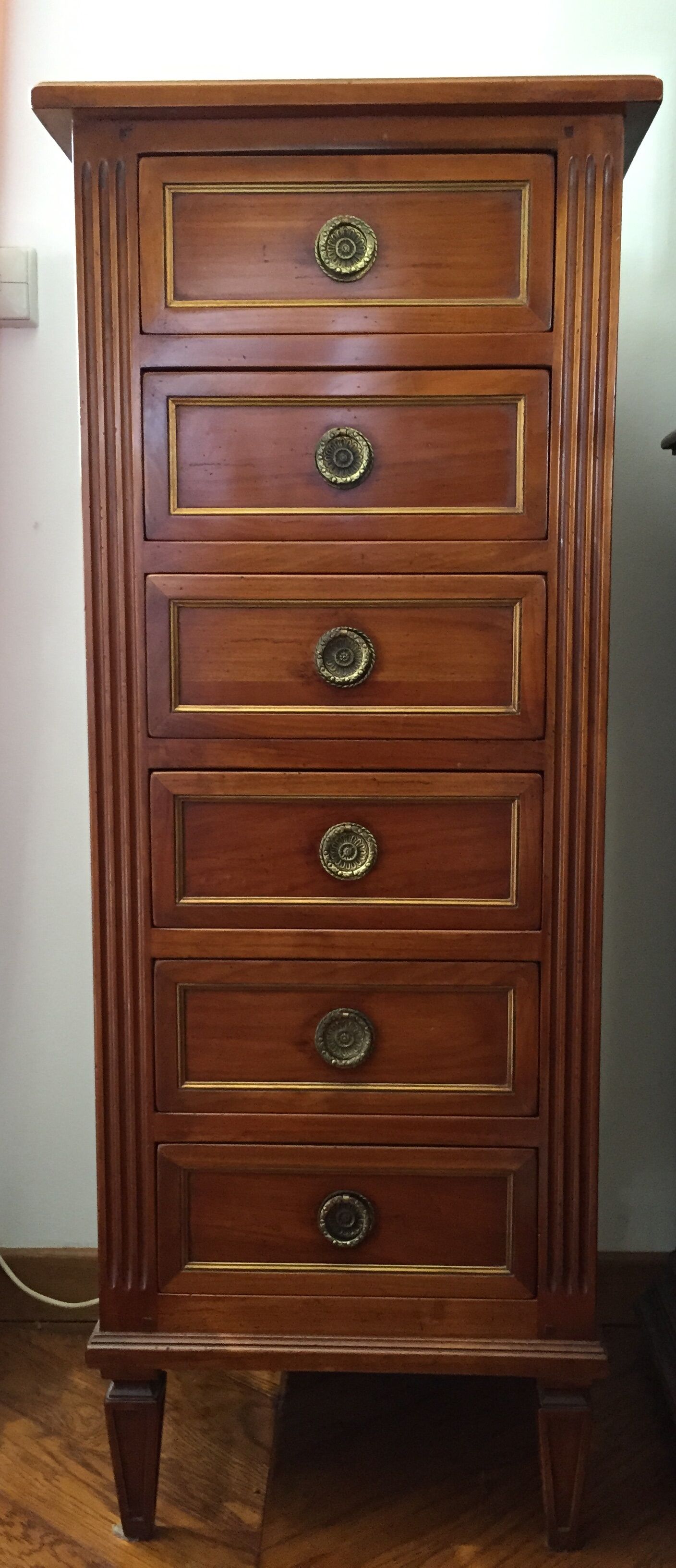 Louis XVI-style chiffonnier with six drawers