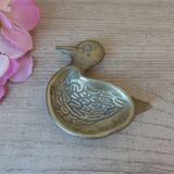 Small carved brass duck ashtray, duck pocket ashtray