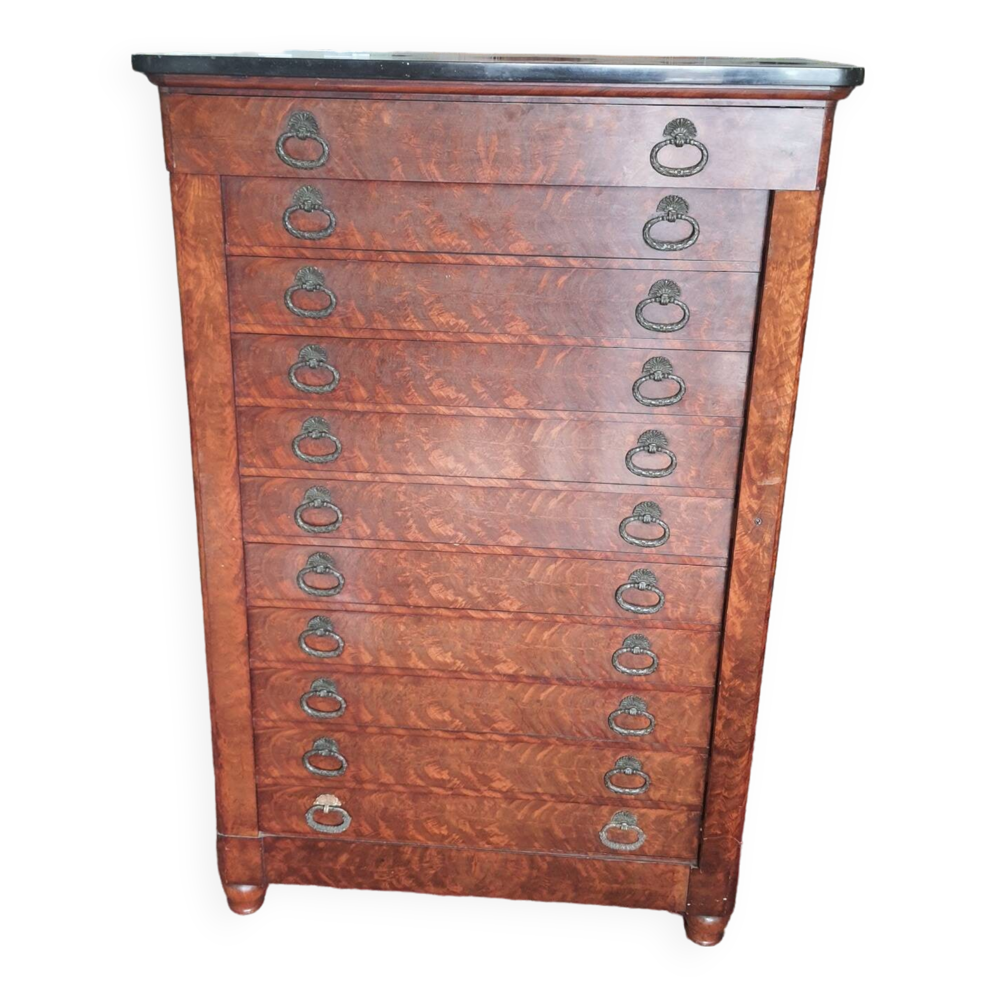 Semainier en acajou ou serre papiers