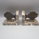 Pair of antique art-deco bookends, fish décor