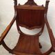 Pair of antique armchairs curules called Dagobert in carved wood