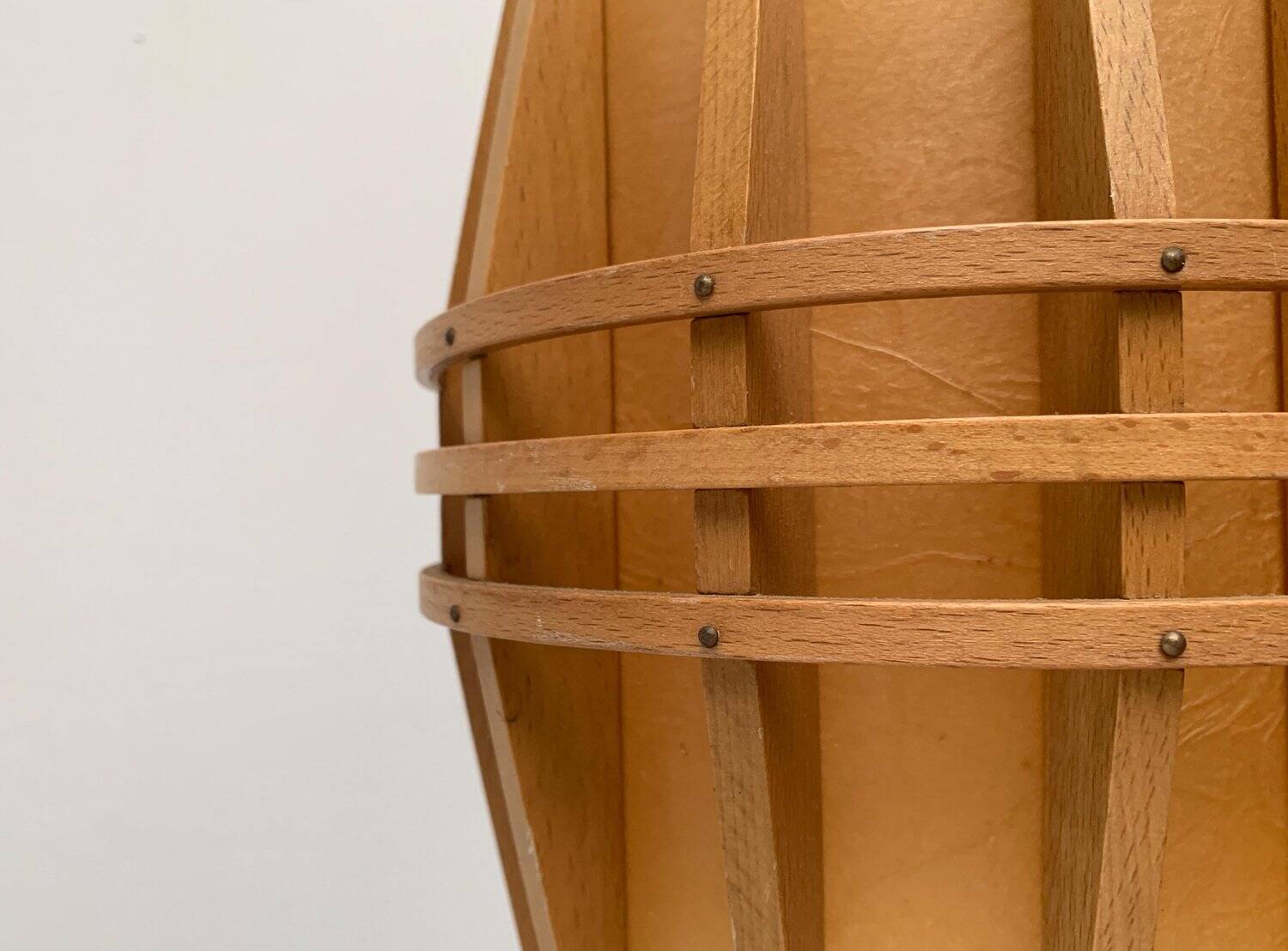 Mid-Century Wooden Cocoon Pendant Lamp