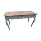 Rectangular coffee table, painted color green Sage and patina