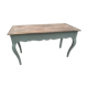 Rectangular coffee table, painted color green Sage and patina