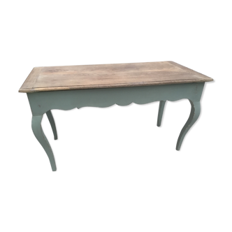 Rectangular coffee table, painted color green Sage and patina