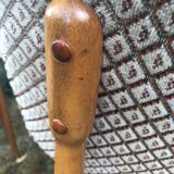 Wooden and velvet chairs 60s