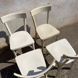 Set of 4 white bistro chairs