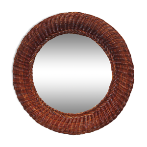 Miroir en osier tressé