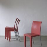 4 Kartell Coral Pink "Miss Global" Chairs by Philippe Starck | 1990s